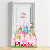 Personalised Custom Princess Castle Name Door Sticker Wall Decal Girls Bedroom