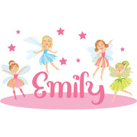 Personalised Custom Fairy Name Door Sticker Wall Decal Girls Bedroom