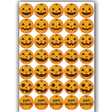 35 Halloween Sweets Stickers Self Adhesive Pumpkin Labels Autumn Round Circle (Copy)