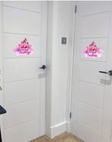 Personalised Custom Princess Castle Name Door Sticker Wall Decal Girls Bedroom