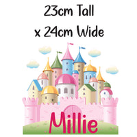 Personalised Custom Princess Castle Name Door Sticker Wall Decal Girls Bedroom