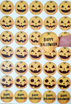 35 Halloween Sweets Stickers Self Adhesive Pumpkin Labels Autumn Round Circle (Copy)