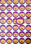 35 Halloween Sweets Stickers Self Adhesive Pumpkin Labels Autumn Round Circle